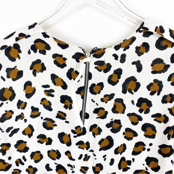 Zara | White Leopard Print Dress - Picture 4 of 5